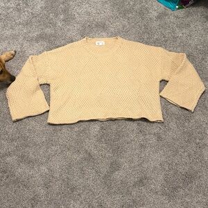 Cozy Knit Crew Neck Sweater - Tan